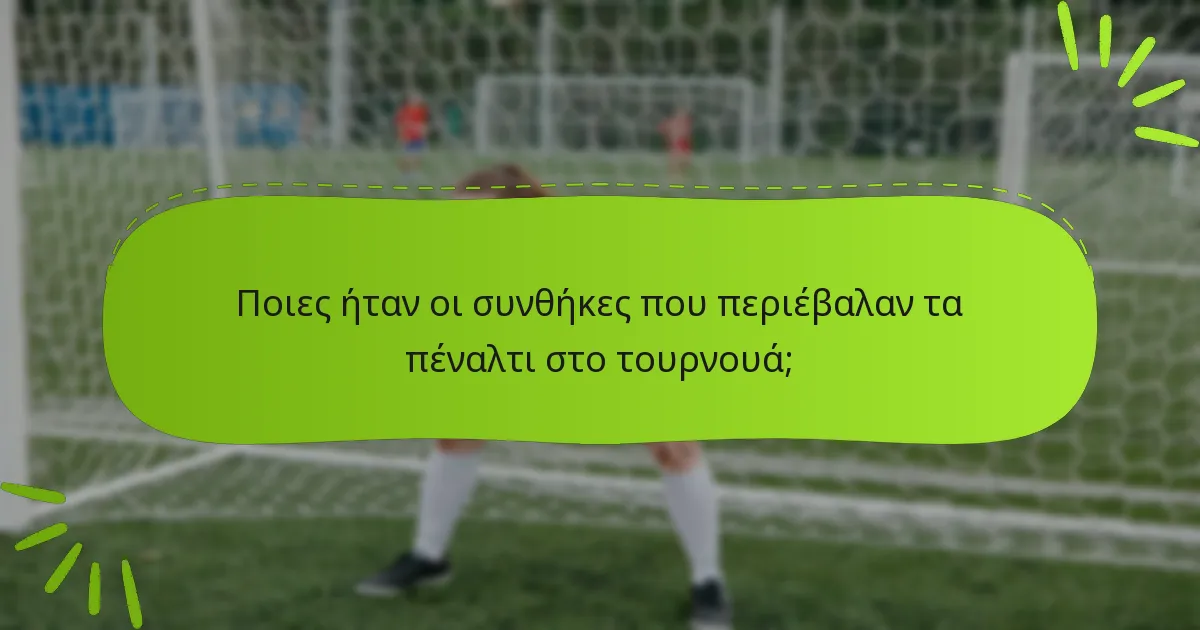 Ποιες ήταν οι συνθήκες που περιέβαλαν τα πέναλτι στο τουρνουά;