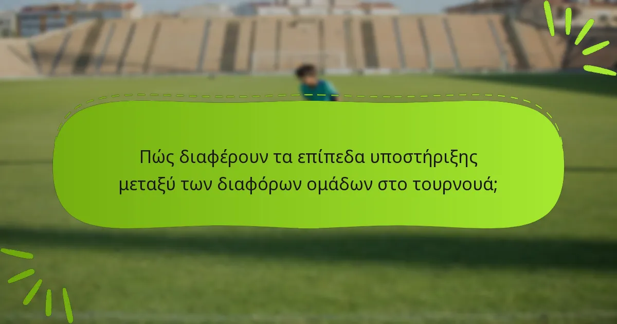 Πώς διαφέρουν τα επίπεδα υποστήριξης μεταξύ των διαφόρων ομάδων στο τουρνουά;
