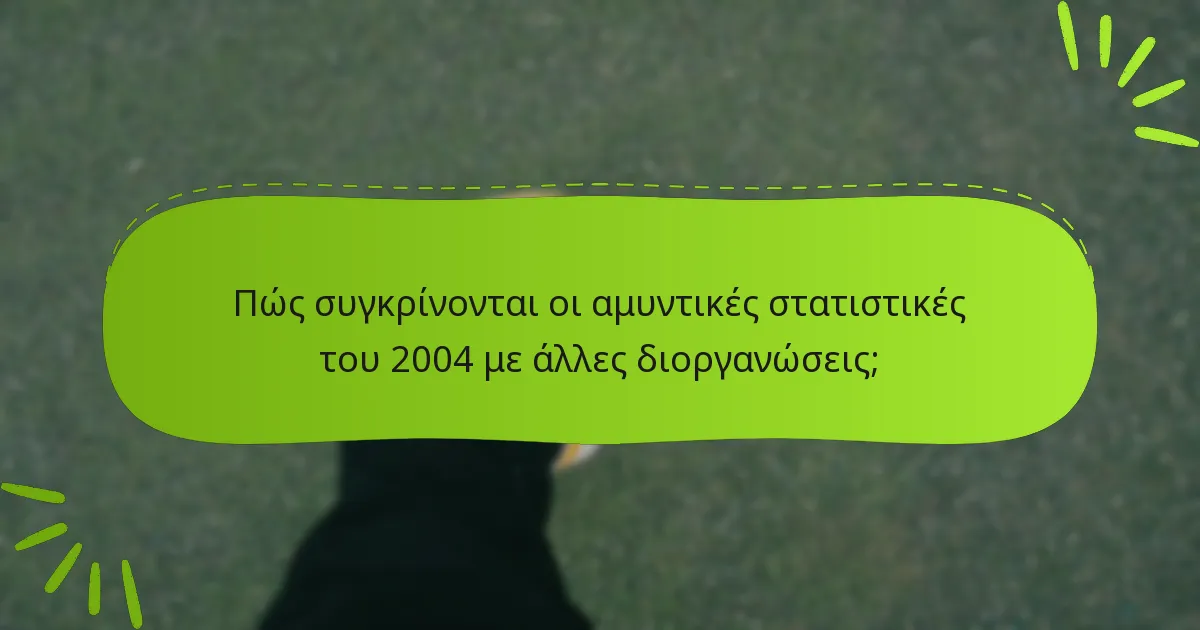 Πώς συγκρίνονται οι αμυντικές στατιστικές του 2004 με άλλες διοργανώσεις;