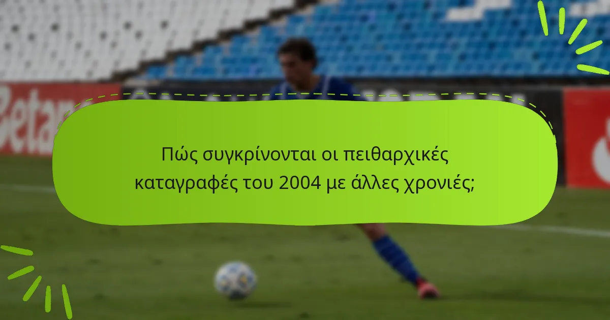 Πώς συγκρίνονται οι πειθαρχικές καταγραφές του 2004 με άλλες χρονιές;